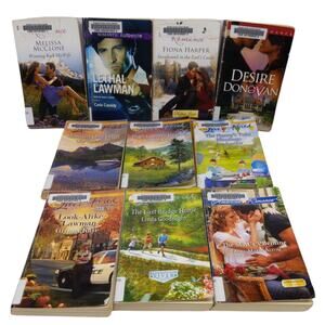 Mixed Lot 10 Books - HARLEQUIN ROMANCE - Various Imprints - Ex Library